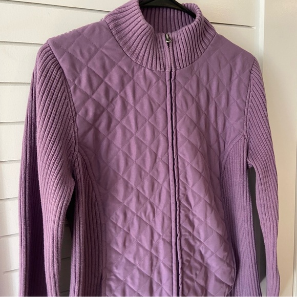 Croft & Barrow Purple Quilted and Ribbed Jacket Size Medium - Picture 2 of 7